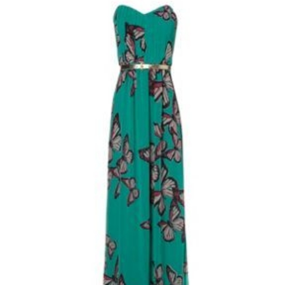 Jane Norman Dresses & Skirts - Jane Norman London teal green butterflies maxi